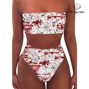 Pink Queen Removable Strap High Waist Bikini Swimsuit Size M